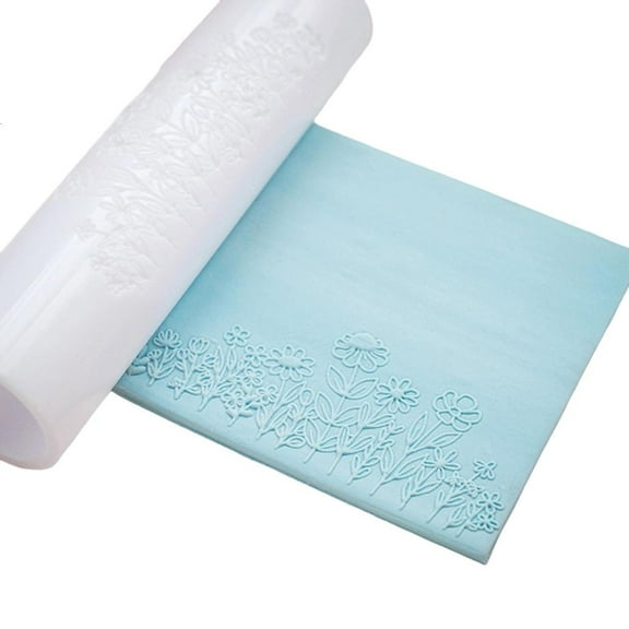 lanema Craft Clay Textured Roller Tool With Plant Patterns Practical Soft Clay Texture Sheet Jewelry Making Tool