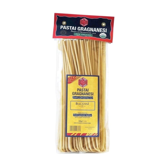 Pastai Gragnanesi Organic Bucatini Pasta Di Gragnano IGP, Bronze Die Italian Pasta, Contains Wheat, No Eggs, Imported from Italy, 17.6 oz