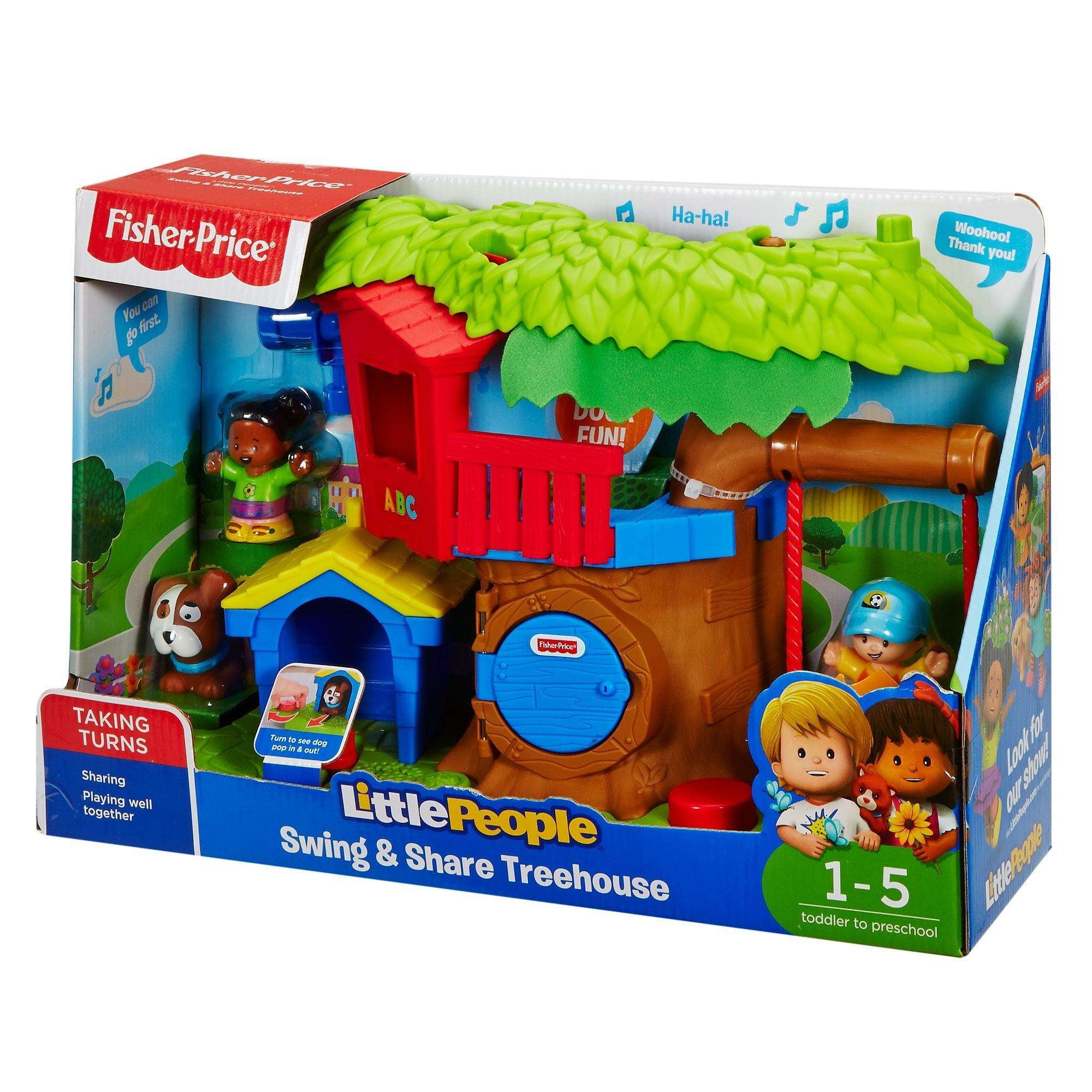 little people swing and share treehouse