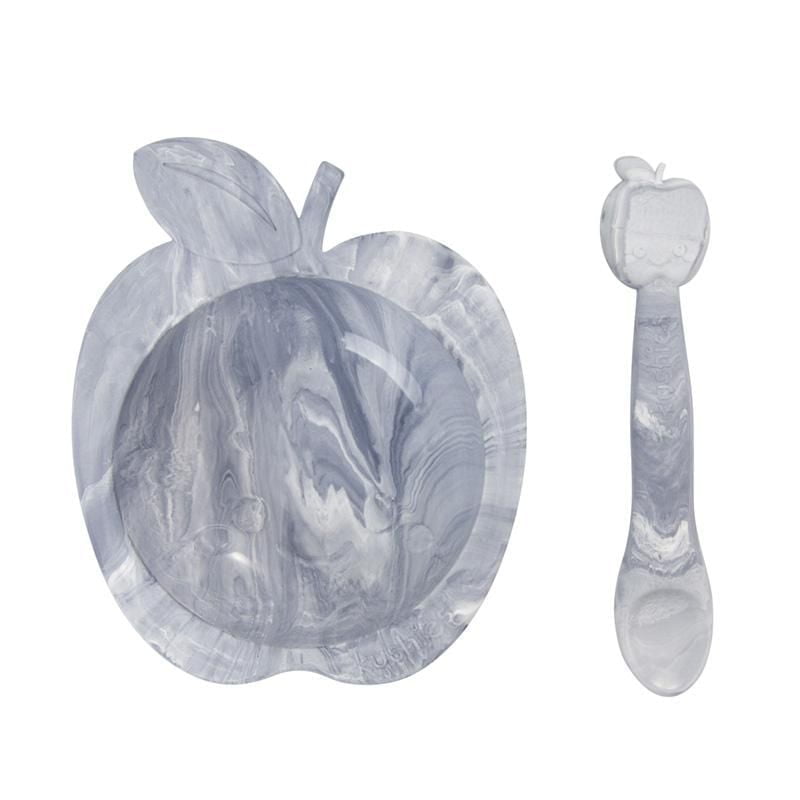 KU Silibowl + Spoon Marble Grey