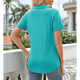 thumbnail image 4 of Camisas de Mujer con Cuello de Solapa, Cuello en V, Blusa de Corta, Blusa Informal Elegante. Azul L, 4 of 9