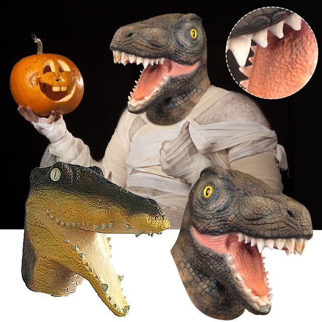 Fiudx Ofertas Y Liquidación Tamaño Medio Asustadizo Del Traje De Cosplay Del Terror De La Máscara Del Dinosaurio De Halloween Para Los Adultos
