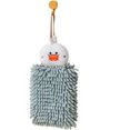 thumbnail image 1 of 1 Pack Double-Sided Animal Chenille Hand Towels,Bathroom Hand Towels with Loop,Kitchen Hand Towels Hanging,Soft Absorbent Square Hand (LightGreen), 1 of 5