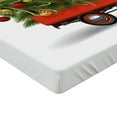 thumbnail image 2 of Ambesonne Christmas Fitted Sheet 2 Pcs Set, Xmas Truck and Tree, California King, White Red Green, 2 of 3
