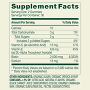 (4 pack) Spring Valley Organic Biotin Vegetarian Gummies, Strawberry Flavor, 2500mcg, 60 Count