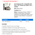thumbnail image 2 of A/C Compressor Kit - Compatible with 2010 - 2011 Honda Civic Sedan 1.8L 4-Cylinder, 2 of 2