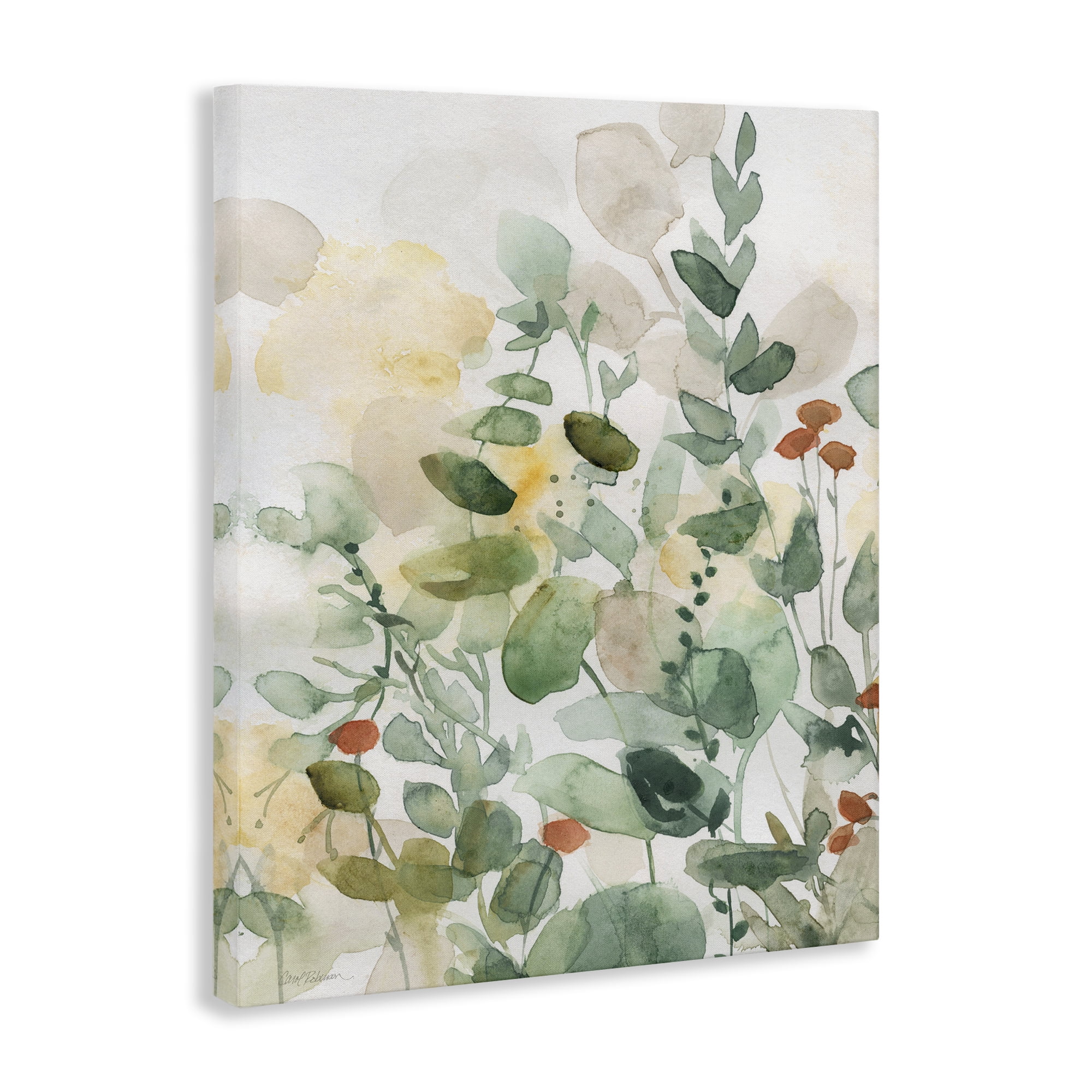 Stupell Industries Opaque Layered Leaves Plants & Flowers Painting Wrapped Canvas Art Print Wall Art, 16 x 20