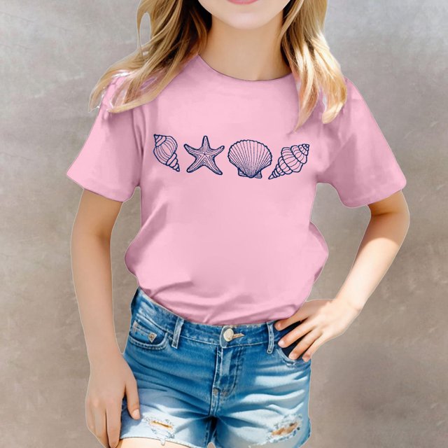 Hauts pour Filles Chemise Décontractée à Manches Courtes Imprimée pour Filles - Tenue Décontractée Élégante et Confortable
