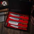 thumbnail image 6 of MITSUMOTO SAKARI Japanese Chef's Knife Set 4 Pcs, Professional Hand Forged Kitchen Chef Knife Set, High Carbon Ultra Sharp Cooking Chefs Knife Set (Rosewood Handle & Sandalwood Box), 6 of 7