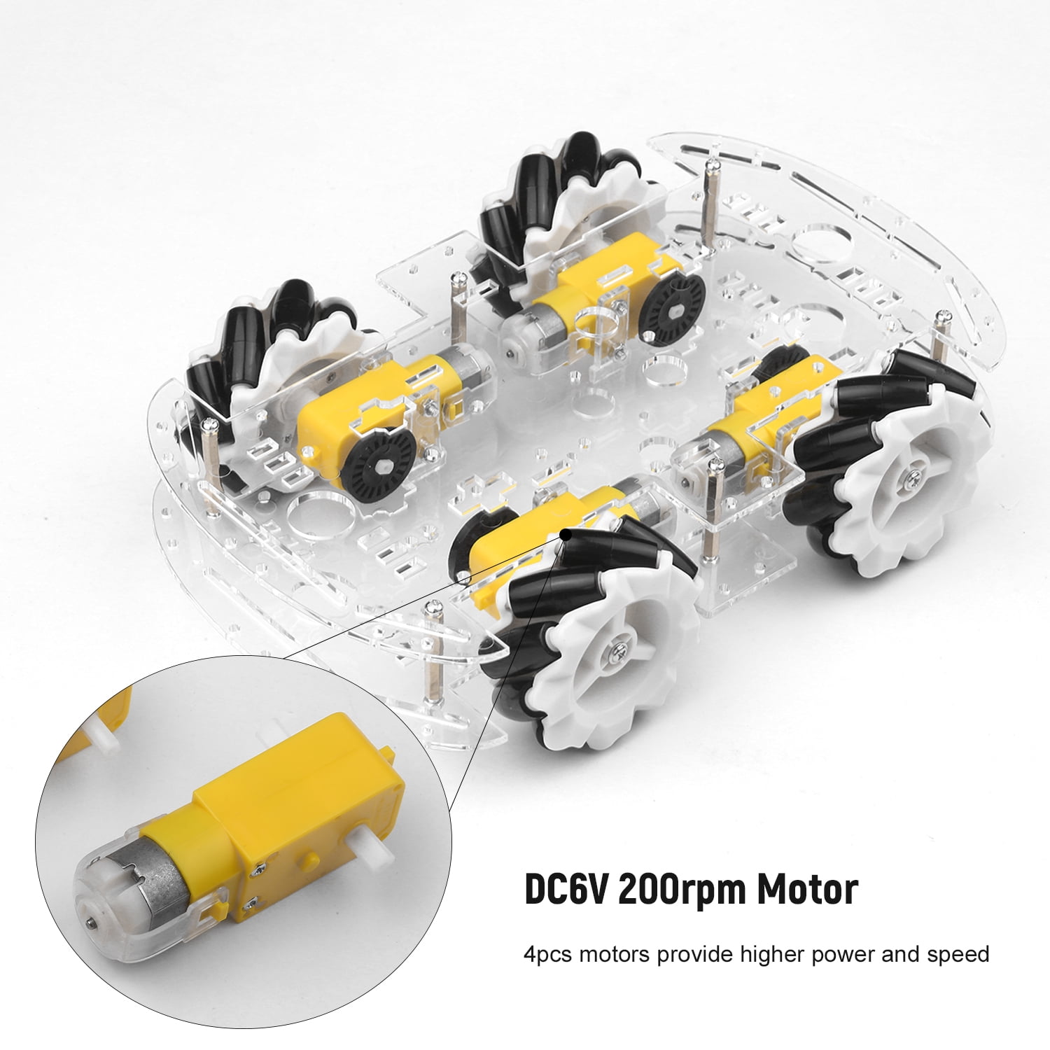 Unassembled Mecanum Wheel Car Smart Omni Robot Car Chassis Kit For Arduino pans 