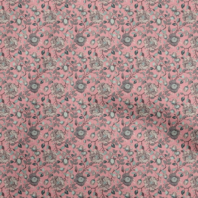 oneOone Viscose Chiffon Light Pink Fabric Florals Sewing Craft Projects Fabric Prints By Yard 42 Inch Wide