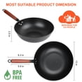 thumbnail image 2 of Wok Bretor de 13" antiadherente de acero al carbono con tapa de vidrio, 2 of 7