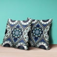 thumbnail image 4 of Bohemian Mandala Vector Indoor/Outdoor Pillow in Blue White Turquoise 18x18, 4 of 5