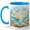 Blue, variant on Ocean Storybook Coffee Mug, Sailboat Sea Waves Seashell Coastal Fantasy Design, 11 oz Ceramic Cup