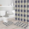 thumbnail image 1 of FMSHPON Abstract 4 Piece Bathroom Set Shower Curtain Bath Rug Contour Mat and Toilet Lid Cover, 1 of 7