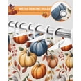 thumbnail image 5 of Fall Shower Curtain Orange Blue Pumpkin Bathroom Curtains with Hooks, Waterproof Fabric Berry Maple Leaf Thanksgiving Bath Shower Curtains Set for Bathroom Bathtubs Decor 36x72 Inch, 5 of 7