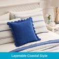 thumbnail image 5 of Coastal Living 18" x 18" Blue Scallop 100% Cotton Decorative Throw Pillow for Couch or Bed, 5 of 9