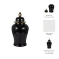 thumbnail image 4 of Polished Ceramic Jar for Living Room Decor - Elevated MetallicHome Accent for  Office Display - Decorative Flower Vase for Room, Bedroom, House, Office, and Table Styling - 24", Black & Gold, 4 of 12