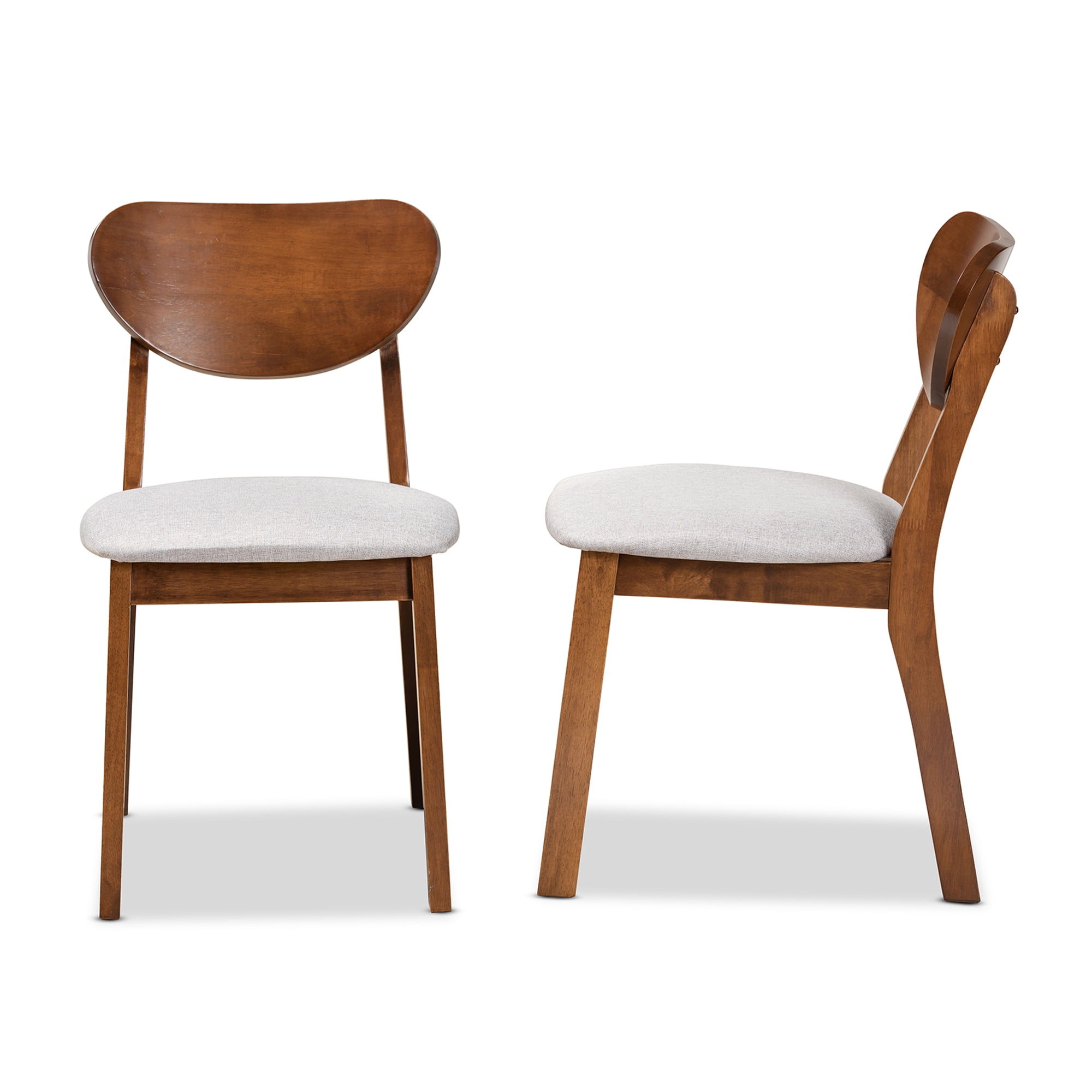 Baxton Studio Damara Dining Chair, Set of 2, Grey