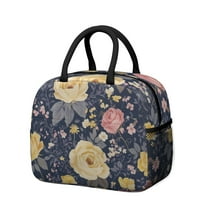 Womens Pioneer Flower Floral Print Pattern Lunch Box for Work,Insulated Lunch Bag for Women,Loncheras Para Mujer,Leakproof Adult Lunch Bag for Work,Beach,Travel,Picnic,Camping
