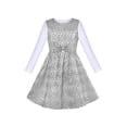 thumbnail image 1 of Robe Fille Ensemble 2 Pcs Gris Floral Manches Longues Coton 5 Ans, 1 of 8