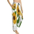 thumbnail image 2 of Naloa Plump Sunflower And Sketch Print Women’s Ultra-Soft Comfy Pajama Lounge Pants with Pockets & Drawstring, 2 of 8