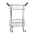 thumbnail image 3 of SAFAVIEH Sienna 2 Tier Modern Glam Round Bar Cart with Casters, Chrome, 3 of 7