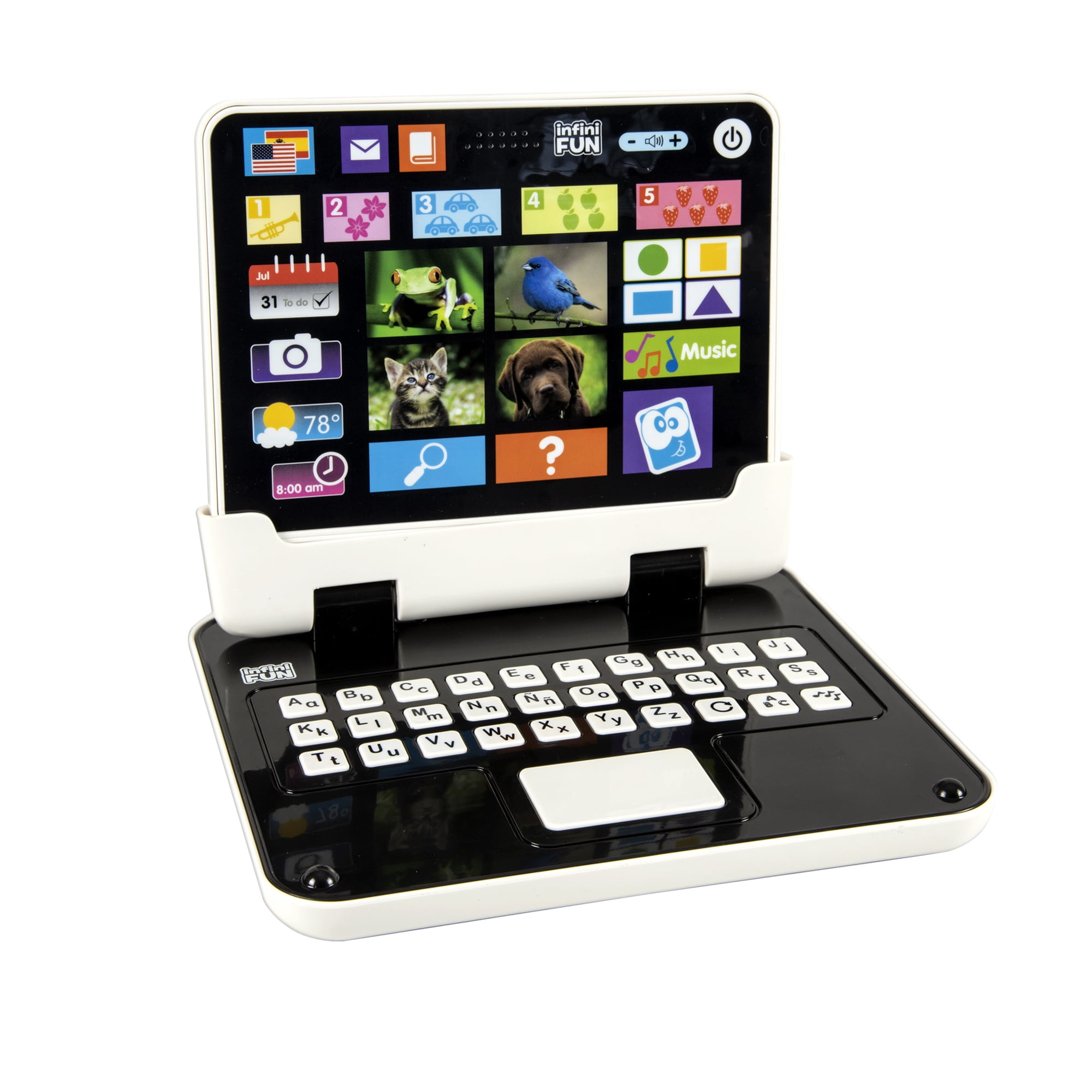 Infinifun My First 2-in-1 Toy Tablet (Bilingual)-Ages 2 Years and up. Learn Abc's, 123's, Colors, Shapes and More