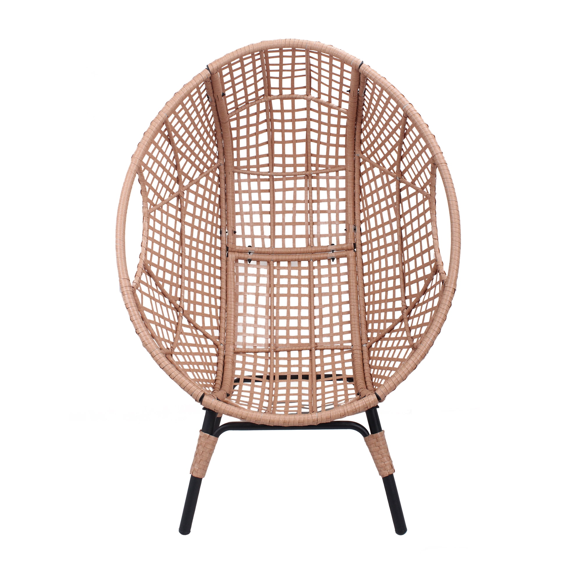 Hanging Swing Chair, 400LBS Arc Back Cushion Chair for Outdoor Garden Patio, Natural