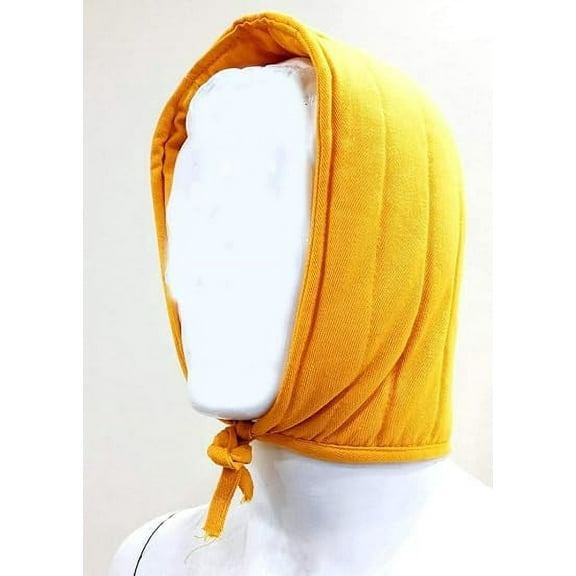 THORINSTRUMENTS (with device) MEDIEVAL RENAISSANCE UNDER ARMOR YELLOW COTTON PADDED ARMING CAP Rustic Vintage Home Decor Gifts