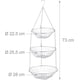 thumbnail image 5 of Cesta colgante de metal para frutas y verduras | Cesta colgante de cocina para más espacio en la encimera como juego de 3 piezas, 5 of 7