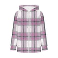 thumbnail image 6 of cocolona Womens Plaid Hoodies Casual Long Sleeve Zipper Vintage Sweatshirts Hooded Drawstring Fall Trendy Outfits, 6 of 7
