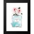 thumbnail image 2 of Greenwood, Amanda 12x14 Black Modern Framed Museum Art Print Titled - Parfume Teal with Rose, 2 of 5
