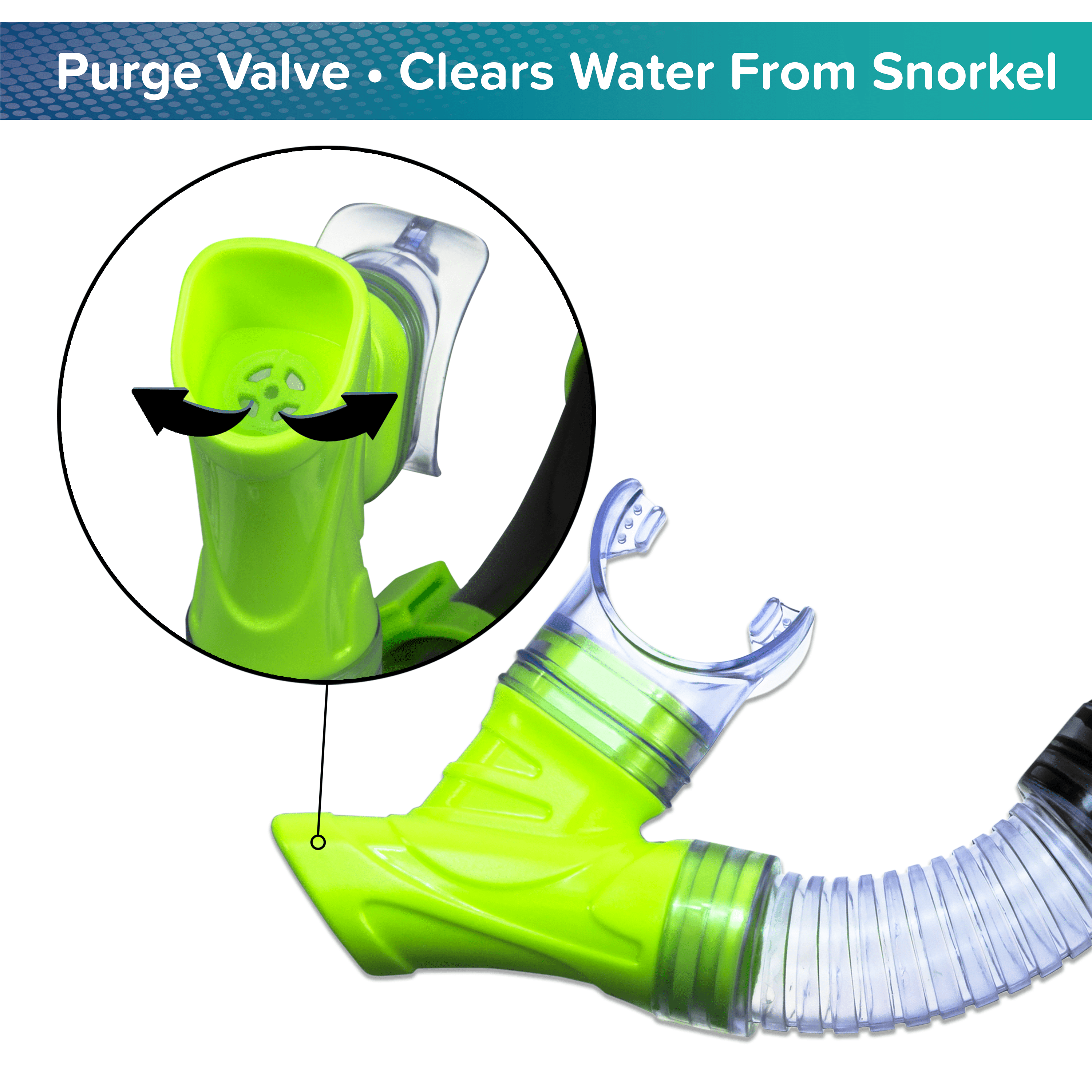 (2 pack) Aqua Dolfino Adult Open Mask and Snorkel Set, Black/Green, Unisex