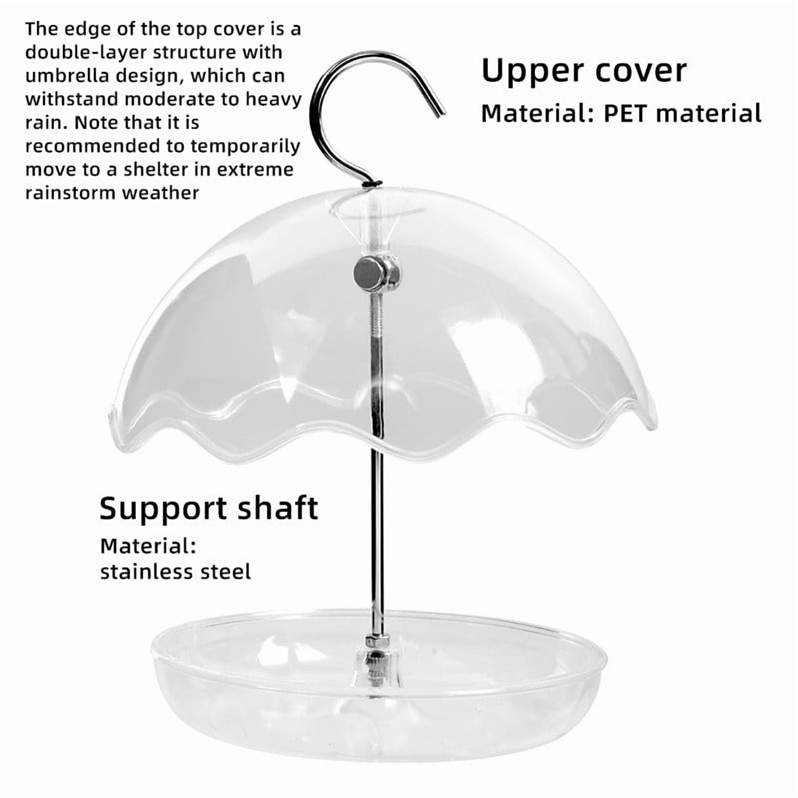 YiJuHui 3 Pcs Adjustable Platform Bird Feeder for Outdoors Hanging, Tray Bird Feeder with Dome Top, Attract Bluebirds Cardinals Goldfinches