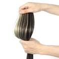 thumbnail image 3 of LELINTA Women 26" Long Straight 3/4 Full Head Clip in Synthetic Hair Extentions 160g Black Brown Blonde, 3 of 4