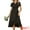 Black, variant on DARING DIVA Floral Midi Flutter Sleeves V Neck Design Dress S Apricot