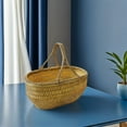 thumbnail image 4 of CRAFTHROU Panier de Courses en Osier Kaki Panier Rond Tissé pour Usage Intérieur 1Pcs, 4 of 6
