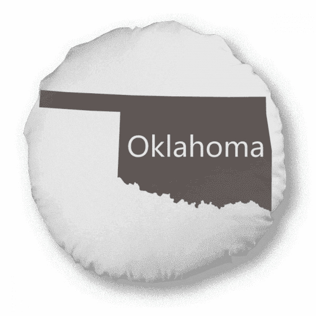 Oklahoma America USA Map Outline Round Throw Pillow Home Decoration Cushion