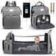 thumbnail image 2 of Mochila para pañales, mochila de viaje plegable para bebé, bolsa de pañales para mamá y papá con puerto de carga USB, 2 of 4