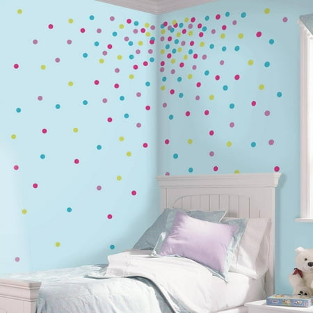 - Multi Glitter Confetti Dots Peel and Stick Wall Decals