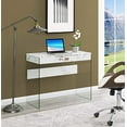 thumbnail image 3 of Convenience Concepts SoHo Glass Desk, 36", White Marble, 3 of 5