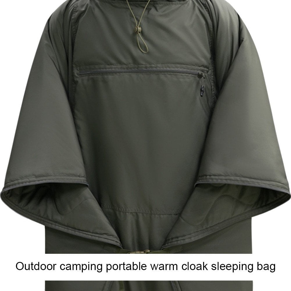 Outdoor Warm Cloak Style Sleeping Bag Portable One-Piece Mountaineering Camping Travel Emergency Sleeping Bag