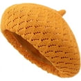 thumbnail image 2 of YooGuoGuo Summer Beret Hats for Women Fashionable French Style Beanie Hat Ladies Girls Crochet Cutout Knit Painters Cap, 2 of 4