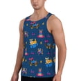 thumbnail image 2 of Gukieu Dogs Riding Skateboard Print Men's Quick Dry Fitness Vest, Round Neck Sleeveless Fitness Bodybuilding Top-X-Large, 2 of 7