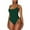 Green, variant on Hessimy Women's Ruched High Cut One Piece Swimsuit Tummy Control Bathing Suit Monokini(Black,L)