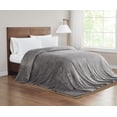 thumbnail image 3 of Truly Soft Velvet Plush 100% Microfiber Polyester Family Throw Blanket in Grey, All Season, Adult Size, OEKO-TEX Certified, 3 of 7