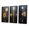 thumbnail image 3 of Designart "Retro Geometry of Atlantis' Ancient Wisdom VI" Modern Geometric Framed Wall Art Set Of 3 - Gold Abstract Frame Gallery Set For Office Decor, 3 of 7
