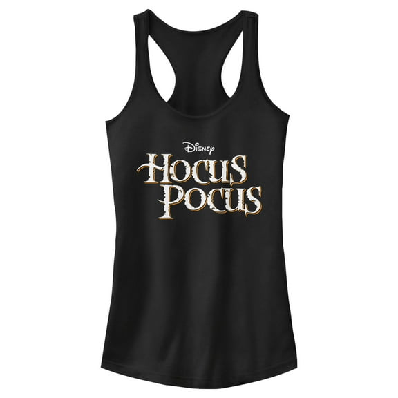 Junior's Hocus Pocus Classic Logo  Racerback Tank Top Black Large