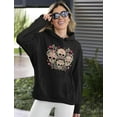thumbnail image 3 of Rose Eye Sugar Skulls Sweatshirt Day of The Dead Gothic Women's Hoodie X-Large Black, 3 of 6